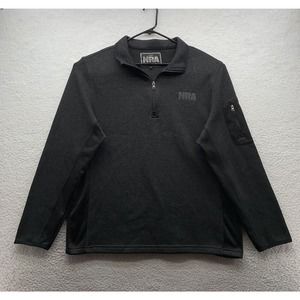 NRA Fleece Jacket Mens Large L 1/4 Zip Black Rifle Guns Hunting 2A 2nd Amendment